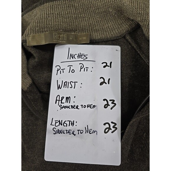 Brown 1/4 Zip Extra Fine Merino Wool Long Sleeve Base Layer Raffi Sweater Mens M - Picture 6 of 8